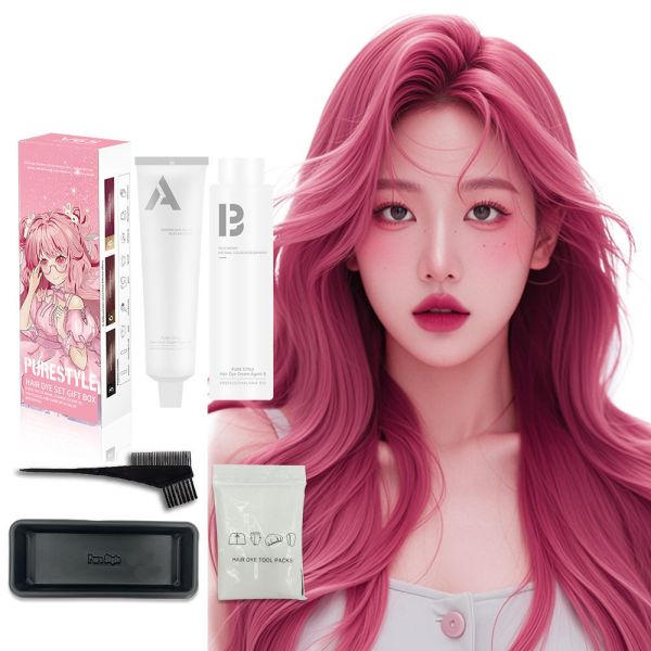 Purestyle Herbal Formula Semi Permanent Hair DyeSet Raw Material Homeuse Organic Hair Color OEM Available