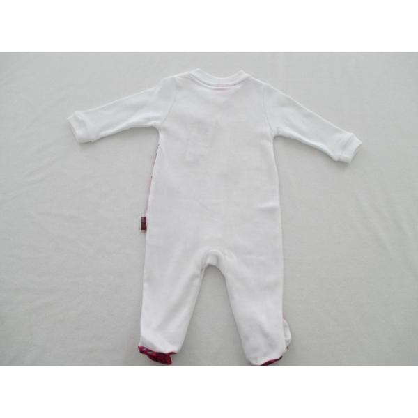 Cotton Interlock 220G Personalised Baby Pyjamas Long Sleeve With Feet Frills Along Placket