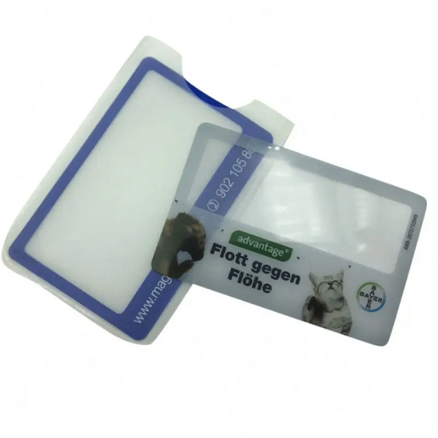 Custom Logo Credit Card Magnifier Pocket Plastic Magnifying Glass Business Cards for Wallet