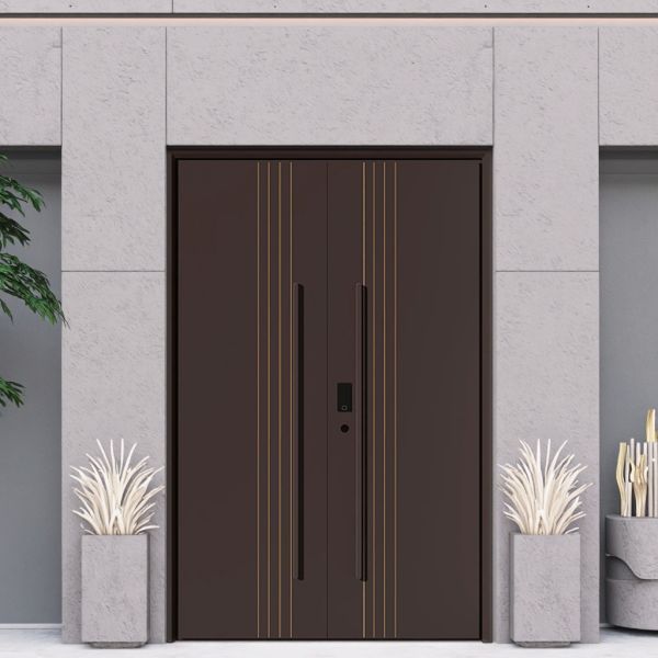 Swing Open Steel Automatic Security Door Anti Theft Home Front Entrance Door