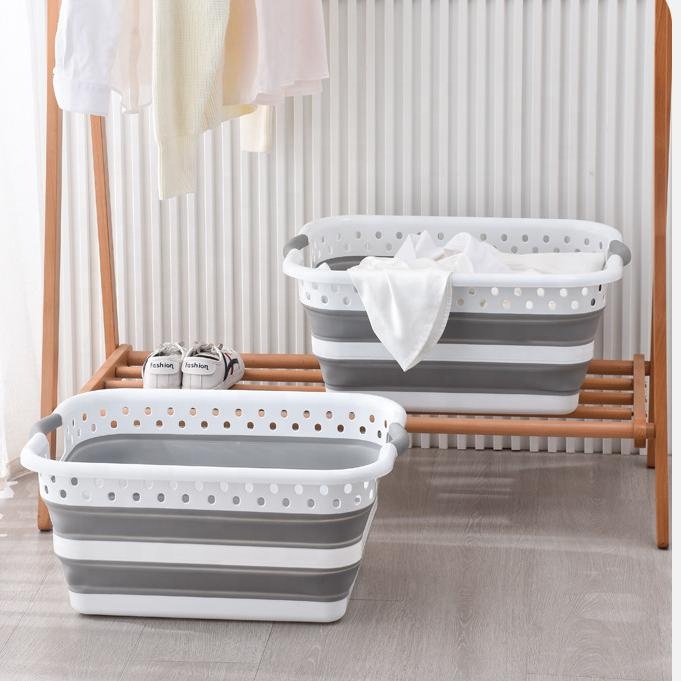 Portable Foldable PP Material Laundry Basket Household Storage and Toilet Sundries Storage Basket