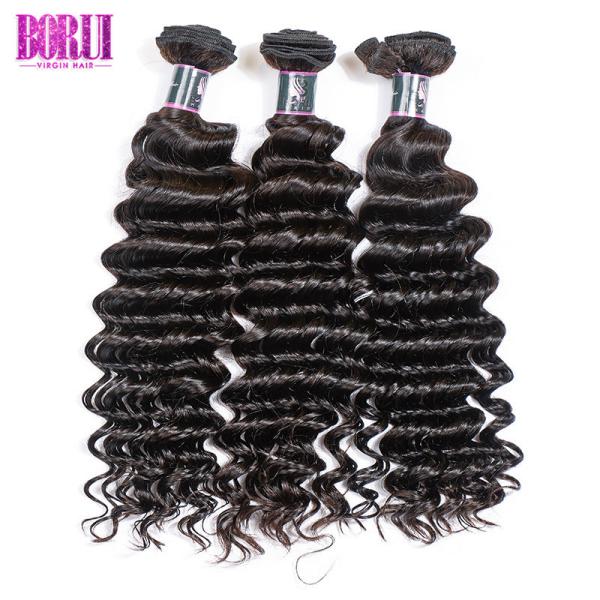 Deep Wave Indian Human Hair Extensions Cuticle Aligned With Lace Extension