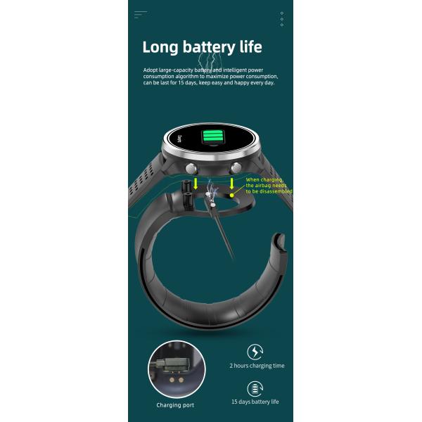 Montre intelligente P30 de moniteur de santé de tension artérielle d'ECG de pompe à air 1,3 pouces pour des soins de santé