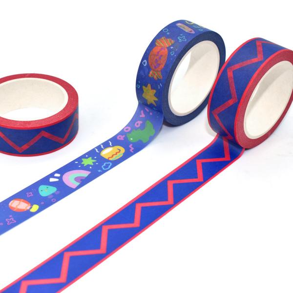 Custom Cartoon Design Colored Washi Tape Printed Paper Masking Tape
