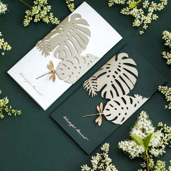 ODM Monogram Green Gift Card Envelopes Business Wedding Invitations