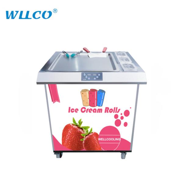 Good Quality Thailand Single Cold Plate 3 Buckets Homemade Ice Cream Rolls Maker