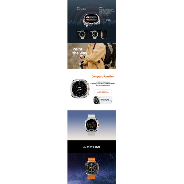 Eraysun Newest Watch 7 Ultra 1.43 Inch Smart Watches Sport Smart Watch BT Calling Waterproof BT Call Smartwatches