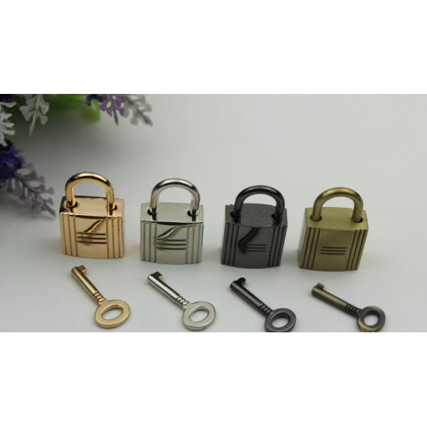 Fashion nickel color zinc alloy metal bag decorative lock with key for handbags