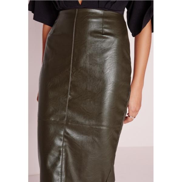 Leather detail short split pictures of mature women with short skirt