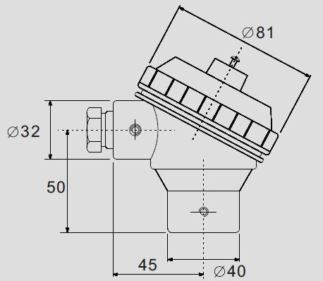 Aluminium ADC12 KNC Thermocouple Connection Head For Thermocouple