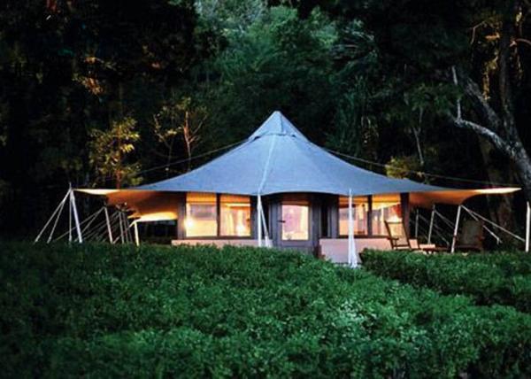 Durable Design Bell Tent Glamping , 100% Waterproof Hotel Tents For Sale