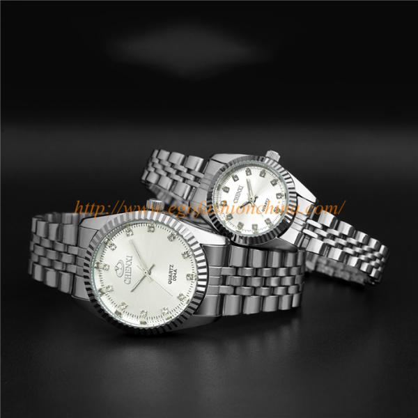 004A Couple Watch Pair Watches Man Woman Watch Ladies Watches Stainless Steel Watch New