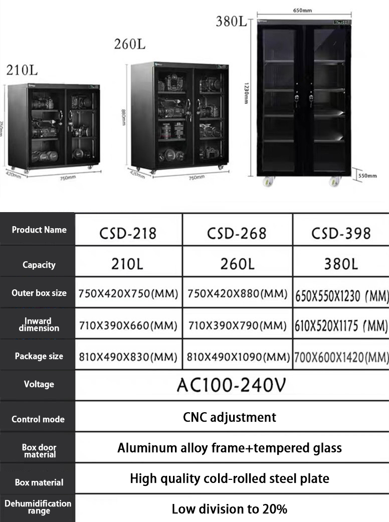 Digital Control Camera Storage Dehumidifier Electric Dry Box Dry Cabinet