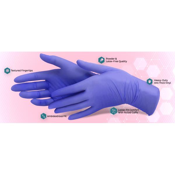 Medical Disposable Nitrile exam Gloves, Chemical Resistant, Powder-Free, Latex-Free, Non-Sterile, Food Safe, 4 Mil