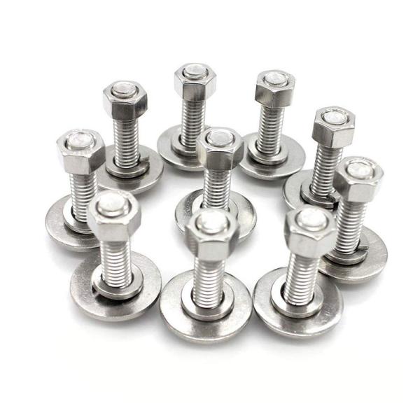 Parafusos de cabeza hexagonal de acero inoxidable 304 totalmente roscados con lavadoras de bloqueo plano