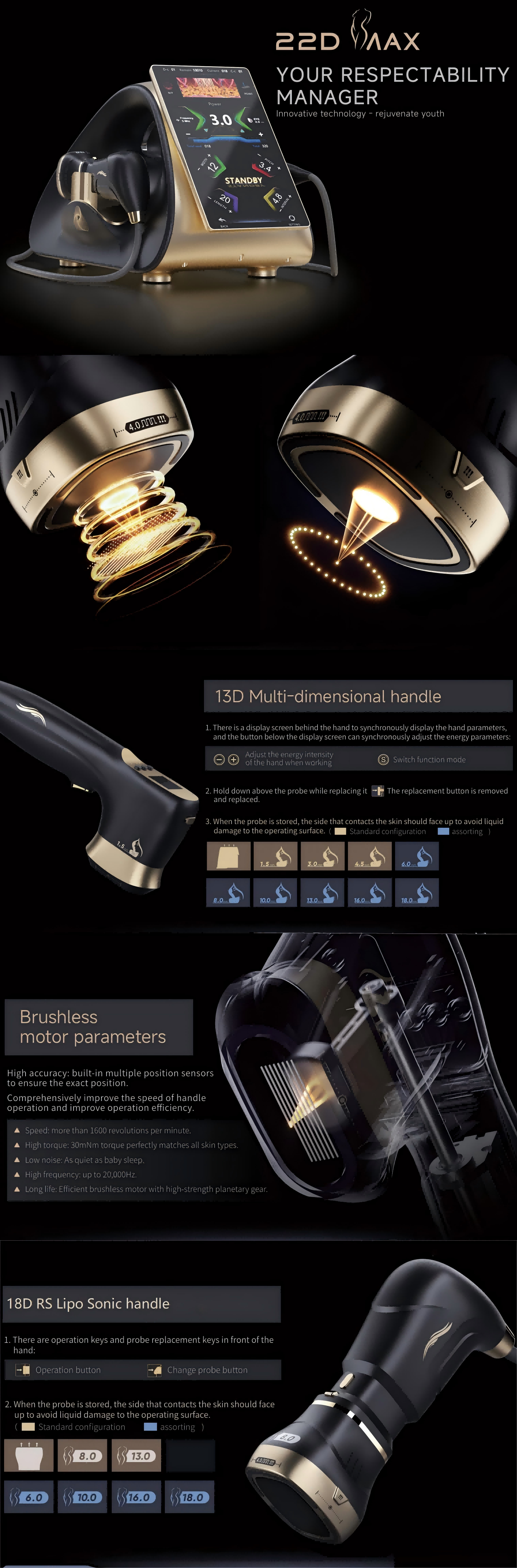22D HIFU Machine for Comprehensive Facial Rejuvenation Tightening Wrinkle Removal and Body Contouring with Zero Downtime