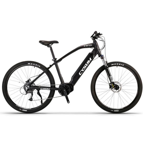 CM555 Black Mountain Electric Bikes Mid-drive 27.5 36v 250w 10Ah Torque Sensitive Sensor
