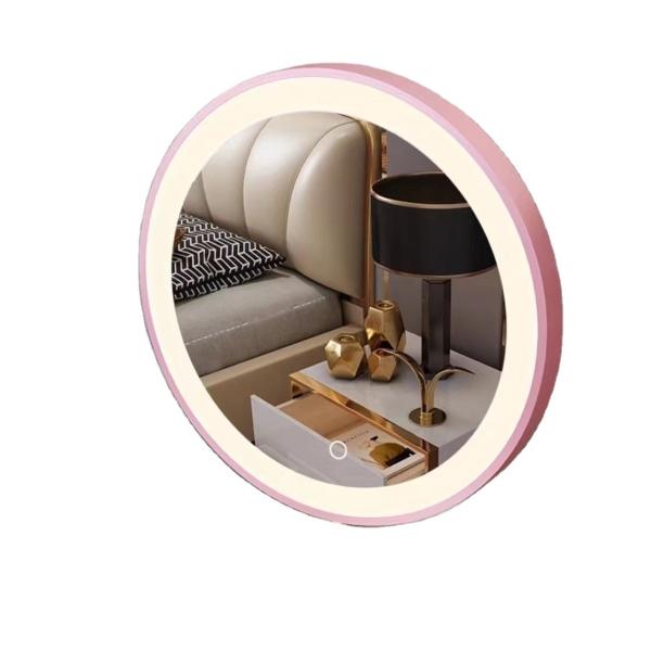 Round LED Mirror Frame with Oxidation Surface in Matt Gold/Silver/Rose Gold/Black