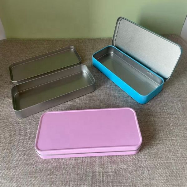 Rectangle Metal Pencil Case Tin Square Tinplate Case Makeup Pen Tin
