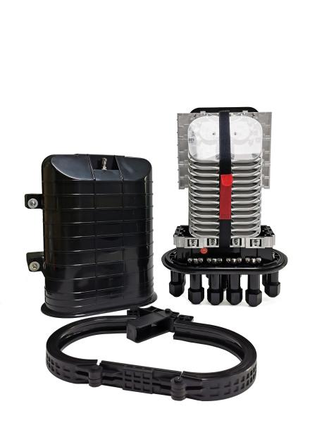144 Cores FTTH Dome Fiber Optic Splice Closure IP68 Mechanical Seal Pole Mount Enclosure