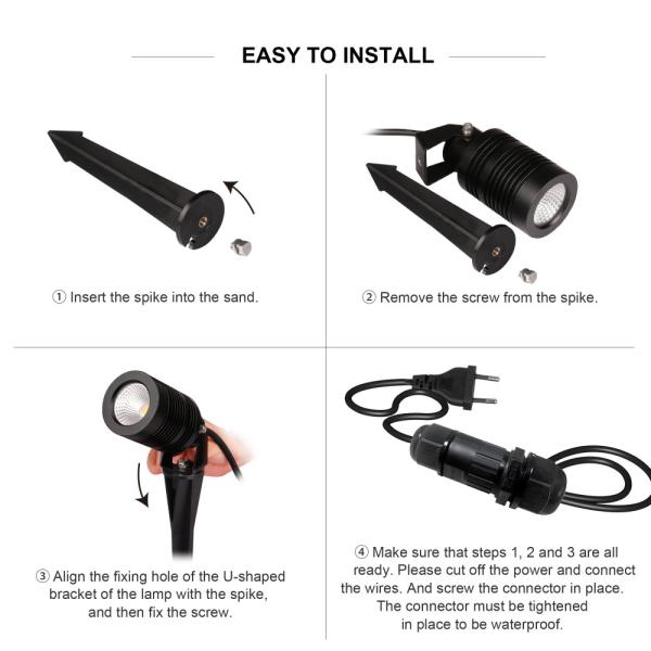 Aluminum LED Garden Spot Light COB LED 6W Waterproof IP65 Anti-UV With CE RoHS Approval