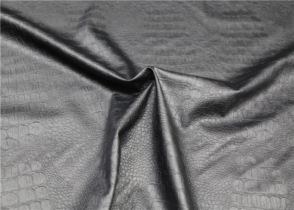 Garment Pvc Faux Leather , Pvc Leather Fabric Crocodile Embossed Design