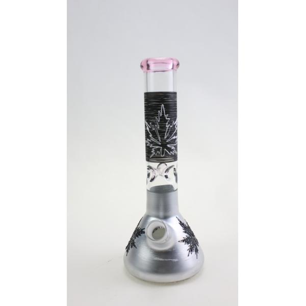 Engraved 14 Inch Beaker Smoking Glass Water Hookah Pipe 35mm