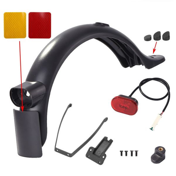 Pro2 Electric Scooter Rear Fender with License Plate Tail Light Bracket Screw Plug Hook Accessory Kit