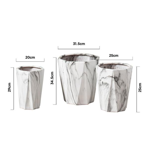 Creative Garden Succulent Pot Home Balcony Decoration Big Marble Ceramic Plant Flower Pots