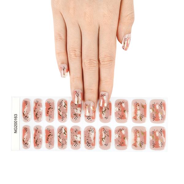 Hot sale Spring flower design halal gel nail polish stickers cat eye uv gel wraps Waterproof DIY polish strips