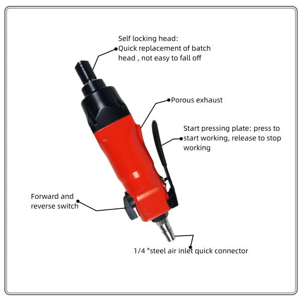 1/4 Inch Hand Press Pneumatic Impact Screwdriver For Professional