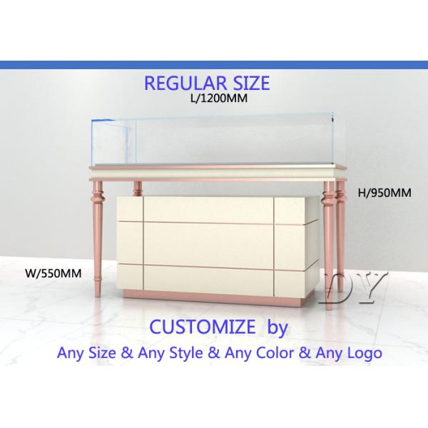 Anti - theft Wooden Glass Jewelry Showcase Display For Shopping Mall