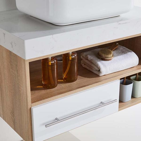 Premium Bathroom Cabinet Set PVC Surface With Vanities Eco Friendly