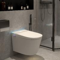 Toilettes intelligentes suspendues au mur avec télécommande de siège chauffant automatique pour la maison ou le bureau Toilettes intelligentes allongées et rondes