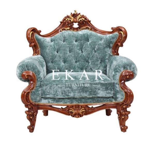 Italian Luxury Velvet Classic Furniture Living Room Sofa Set LS-A318T