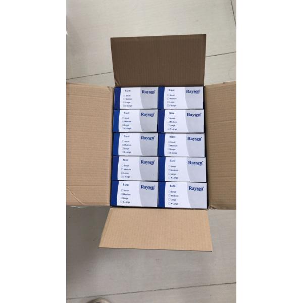 Non Sterile Disposable Vinyl Gloves Blue / Clear Color 4.0 - 5.5g Weight