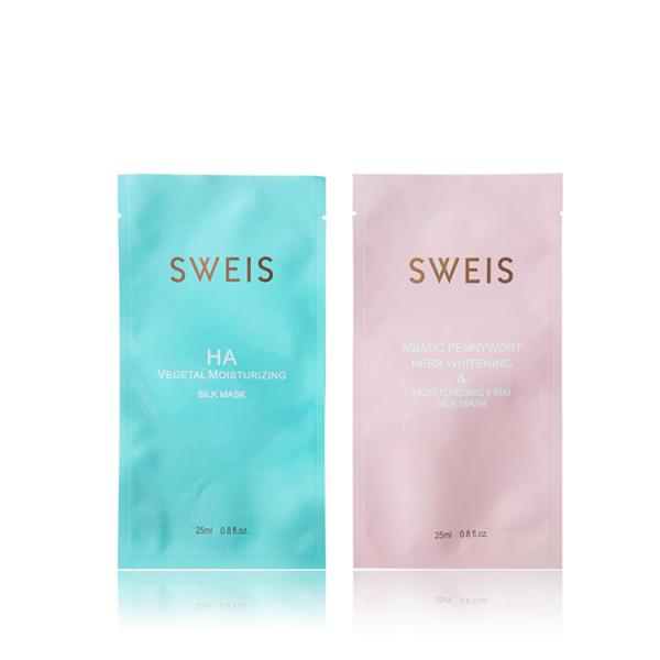 Custom Printing PET facial mask packaging Plastic Cosmetics bags with Healt Seal with best price