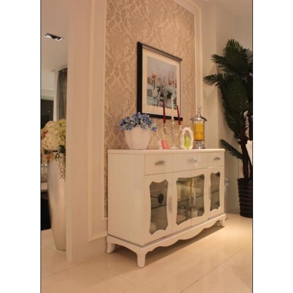 High Gloss Contemporary Dining Room Chairs Table Particle Board With Painting