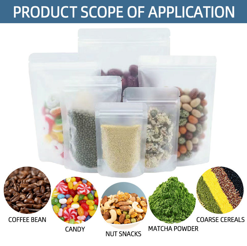 Hot Selling Front Clear Stand up Resealable Ziplock Aluminum Foil PE Pouches Bags for Food Storage