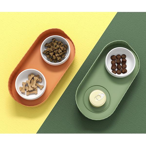 Raised Ceramic Cat Bowls With Stand Cute Elevated Dog Dish