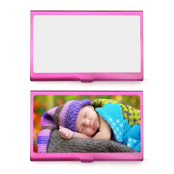 Colored Sublimation Blank Metal Business Card Holder custom card cases