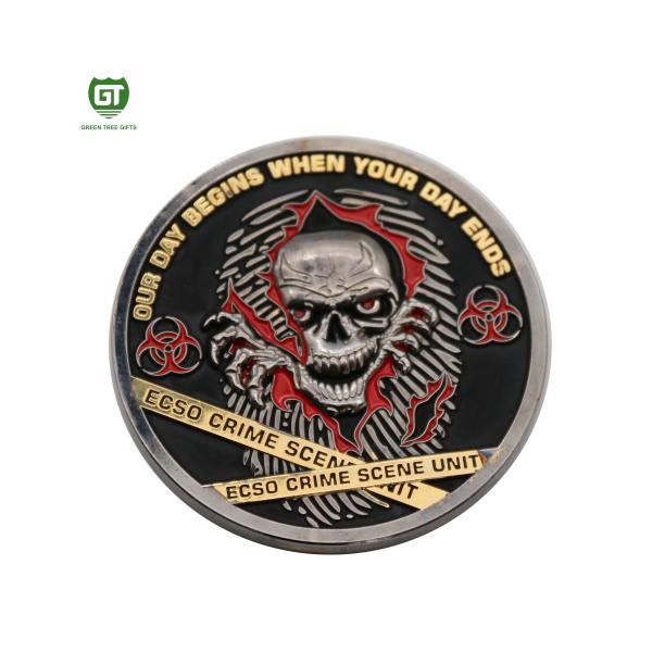 Engravable firefighter two-sided Irish challenge coins medal display