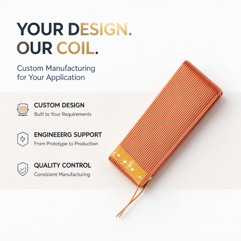 Custom Flat Air Core Inductor Coil Precision Wound with Enameled Copper Wire for Electronic Components