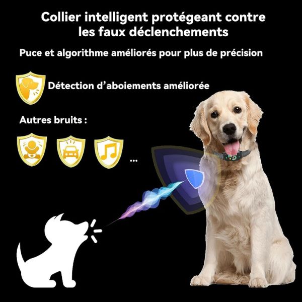 New Rechargeable Eco-Friendly IP67 Waterproof No-Shock Automatic Dog Bark Control Training Collar 5 Sensitivity Levels 20 Hours
