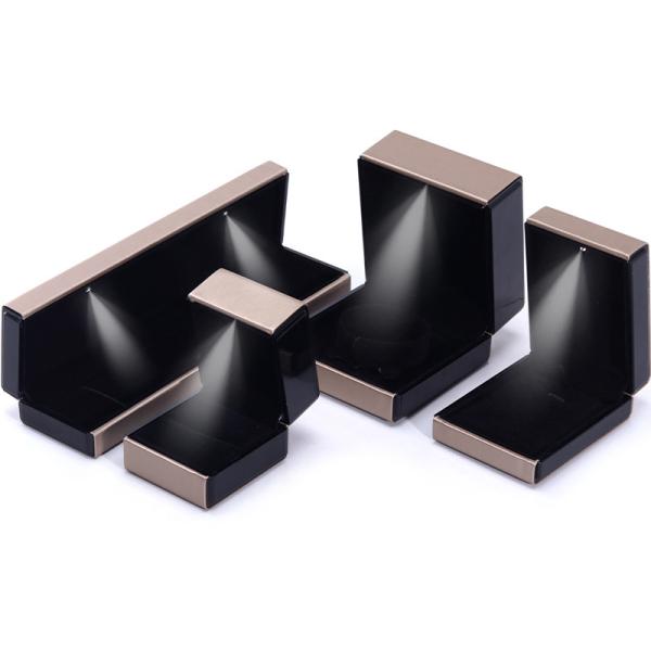 9*9*5cm Rectangle Hanhong Custom Gold Necklace Bracelet and Ring LED Jewelry Packaging Box