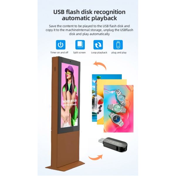 Various color 55 Inch Portable LCD Advertising Playing Equipment Billboard Outdoor Lcd Panel