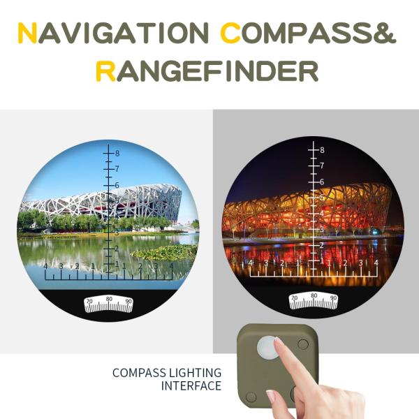 Adults Marine Military 20x50 Binoculars Waterproof With Rangefinder Compass BAK4 Prism FMC Lens