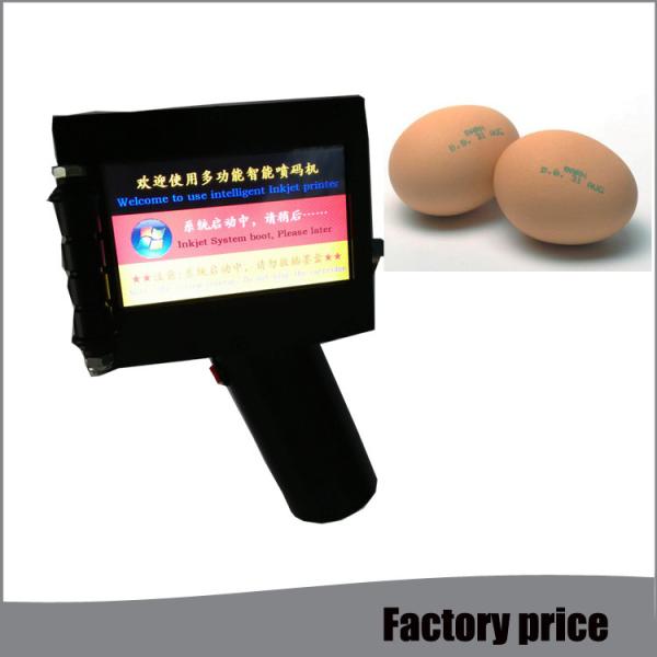 Hand Held Portable Industrial Inkjet Printer Date Codes For Egg In Black