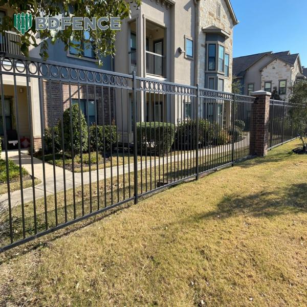 Spear Tubular Black Powder Galvanized Steel Metal Fence Aluminum Iron Steel Fence Square Round Tube Picket Steel Fence Panel