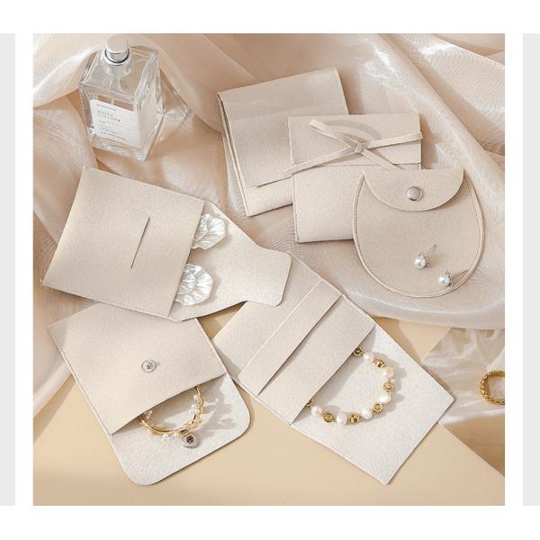 Jewellery Pouch Customized LOGO Apricot Microfiber Velvet Bag Envelope Bag Anti-Oxidation Jewelry Storage Jewelry Bag